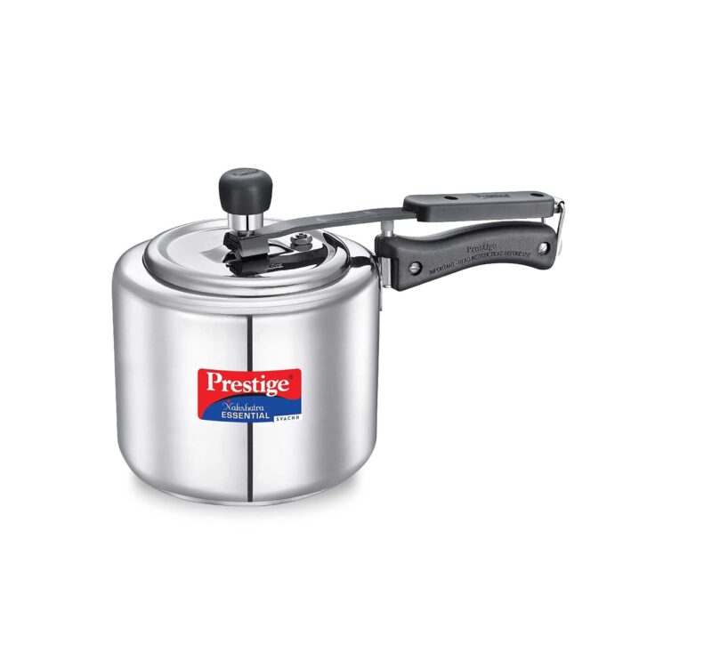 1-5 Prestige Nakshatra Essential Svachh Stainless Steel Pressure Cookers(3L, Silver, Tri-Ply Bottom, Inner Lid)
