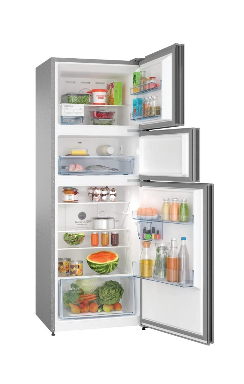 100-1 (1) Bosch MaxFlex Convert 364L Inverter Frost Free Triple Door Refrigerator (CMC36K05NI, Black Steel)
