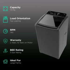 221776_1_det3r9 Whirlpool 7.5 kg 5 Star Fully Automatic Top Load Washing Machine (Whitemagic Elite, 31370, Lint Filter, Grey)