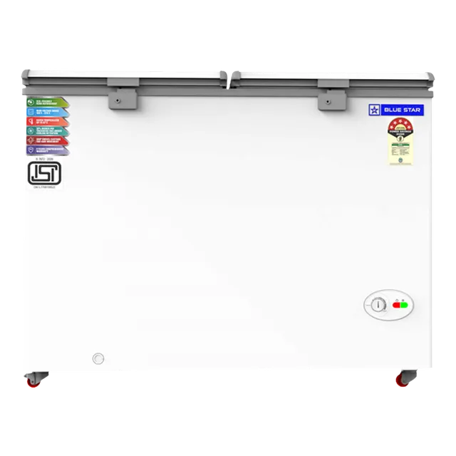 300441_0_qncm0q Blue Star 300 L Double Door Standard Deep Freezer (White, Grey, CF5-330NEYW 2024 Model, 5 Star)