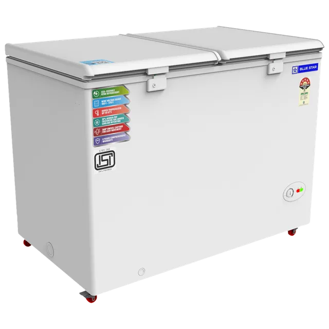 300441_10_tfcvhc Blue Star 300 L Double Door Standard Deep Freezer (White, Grey, CF5-330NEYW 2024 Model, 5 Star)