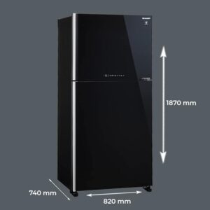 41zRFOYTClL._SX679_ SHARP 613L 2 Star J-Tech Inverter Frost Free Double Door Refrigerator (SJGP60TBKEC)