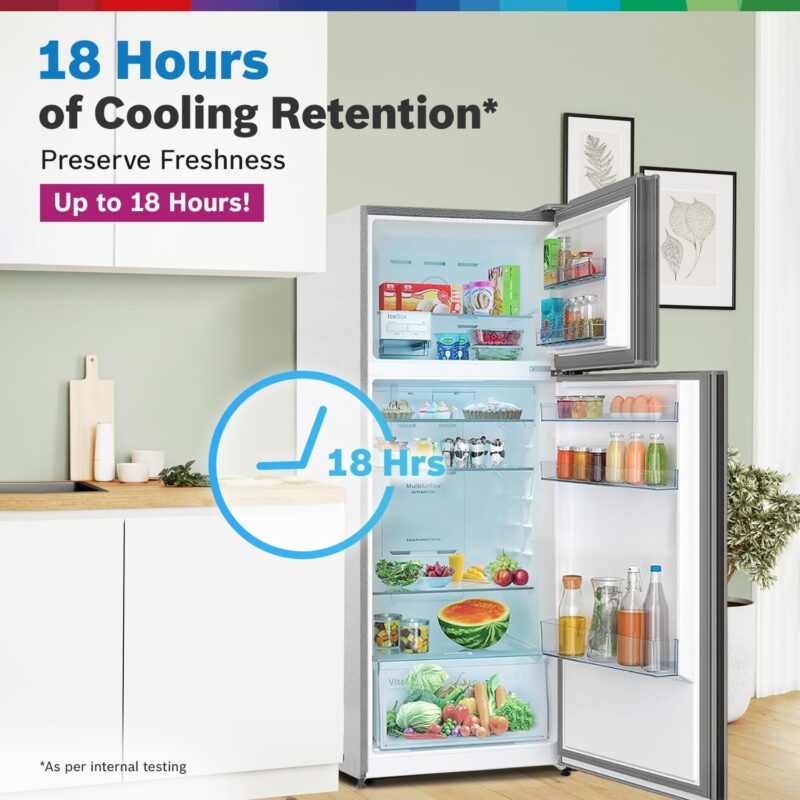 71O3EZ7I4tL._SL1500_ Bosch 243L 3 Star Frost Free Refrigerator, Convertible(CTC27S031I, Silver Inox))