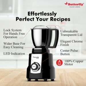 71yqlZfEIiL._SL1500_ Butterfly Magnum 1.2 Hp Mixer Grinder 4 Jar, 900 Watt, (Black)