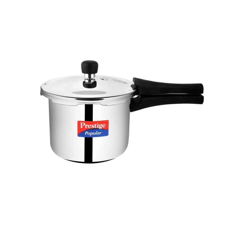 777 Prestige Popular Stainless Steel Outer Lid Pressure Cooker, 3 Litres, Silver
