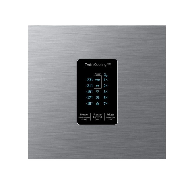 800-1 Samsung 301L 2 Star Inverter Frost-Free Convertible 5 In 1 Double Door Refrigerator (RT34C4522S8, Elegant Inox)
