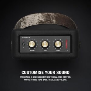 Marshall Stockwell II 20 Watt Wireless Bluetooth Portable Speaker (Black and Brass)