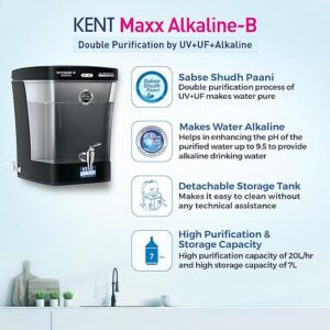 81VigGwXwUL._SX522_ KENT Maxx Alkaline-B | Smart Alkaline Technology | Multiple Purification Process UV + UF + Alkaline