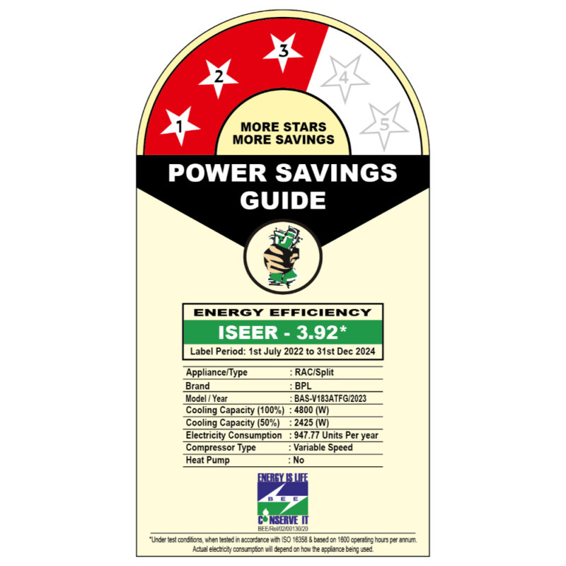 BPL-SAC-18K-INV3S-BAS-V183ATFG-581110561-BEE-31-Dec-2024-i-300-1200Wx1200H-1 BPL 1 Ton 3 Star Inverter Split AC, BAS-V123ABFG (100 percent Copper, 2024 Launch)(581110559)