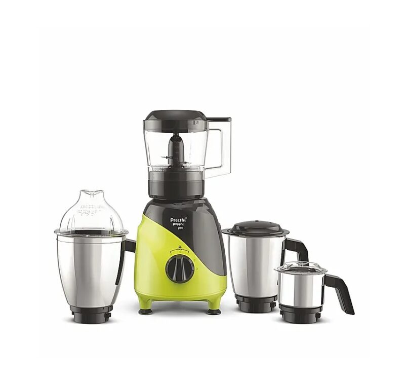MG-AAA Preethi Peppy Pro MG 247, 750 Watts, 4 Jars with Unique Rapid 10 Chopping Jar(Green/Black)