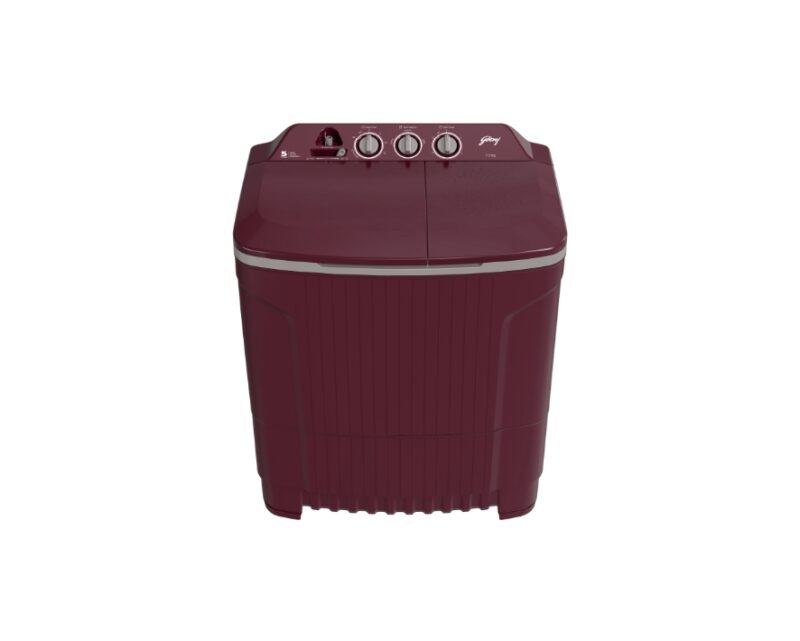 WSEDGECLS7550PRAMNRDTiltedTopShut01_P01104618 GODREJ SEMI AUTOMATIC WASHING MACHINES WSEDGE CLS 75 5.0 PRA MNRD(SD00489)7.5 KG