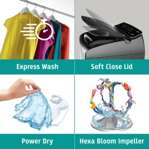 169234-1200-auto 360° Bloomwash Pro 9.5kg 5 Star Fully Automatic Top-Load Washing Machine with In-Built Heater