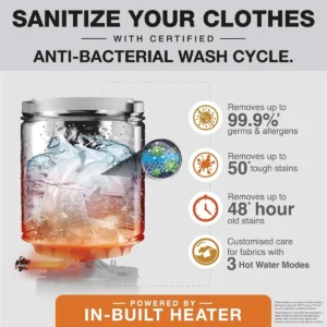 169235-1200-auto 360° Bloomwash Pro 9.5kg 5 Star Fully Automatic Top-Load Washing Machine with In-Built Heater