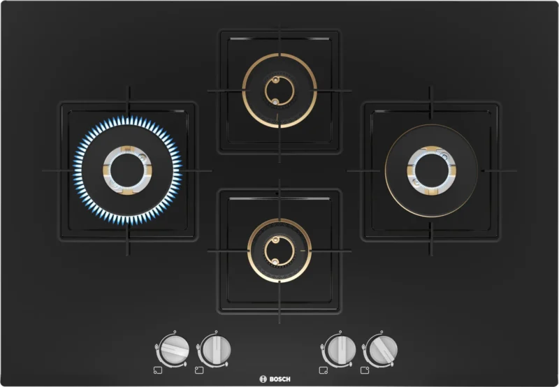 Series 6 Gas hob 75 cm Tempered glass, Black (PNI7B6F10I)