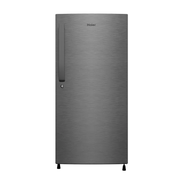268203_0_kktccp Haier 190 Litres 3 Star Direct Cool Single Door Refrigerator with Diamond Edge Freezing Technology (HRD-2103CBS-P, Brushline Silver)