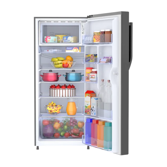 268203_4_v0s2ev Haier 190 Litres 3 Star Direct Cool Single Door Refrigerator with Diamond Edge Freezing Technology (HRD-2103CBS-P, Brushline Silver)