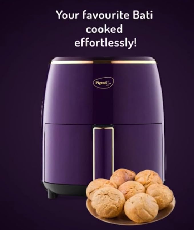 51MfWUfRsOL._SX679_ (1) Pigeon Healthifry Plus Digital Air Fryer, 360° High Speed Air Circulation Technology 1400 W with Non-Stick 4.2 L Basket - Purple