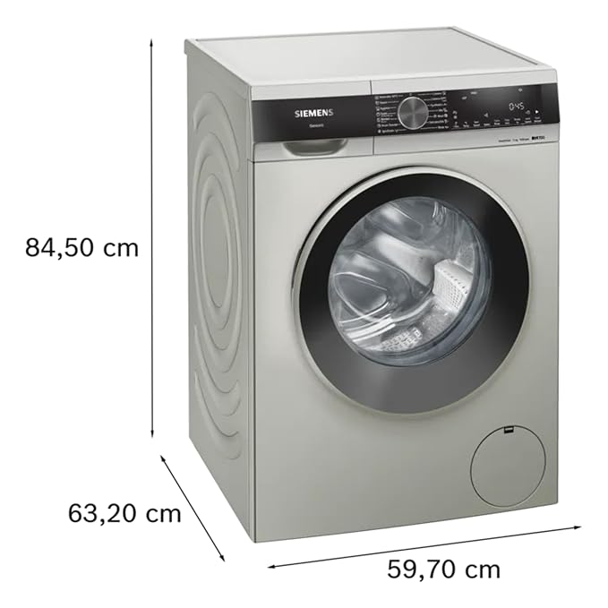 Siemens 11kg 5 Star with Automatic Detergent Dosage (IDOS) & Stain Treatment Fully Automatic Front Load Washing Machine (Built in Heater, WG64A2AXIN, Hygiene Program & 5 Star Inverter, Silver Inox)