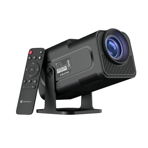 612lOJ8eUqL._SX522_ Portronics Beem 470 Smart LED Projector with 1080p Full HD Resolution, Rotatable Design, Built-in Streaming Apps (Netflix, Prime Video, Hotstar), 4500 Lumens, Screen Mirroring, 5 Watt Speaker