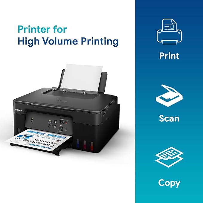 Canon PIXMA MegaTank G2730 All-in-One (Print, Scan, Copy) Inktank Colour Printer with 1 Year Additional Warranty on Registering The Printer