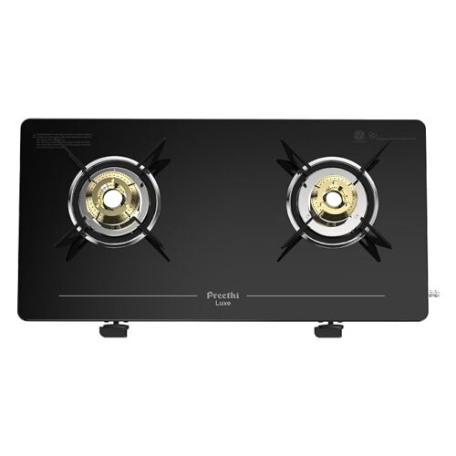 61FYZdqei8L._SX679_ reethi Luxe 2 Burner Glass Top Gas Stove With Driptray Less Infinity Design, 5 Year Warranty on Glass & Burner, Manual Design, Black