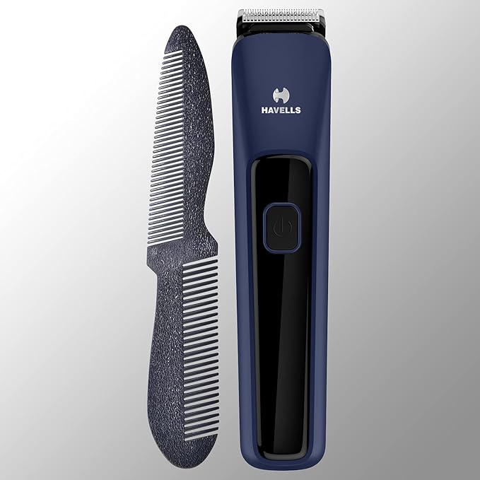 Havells Bt5112C Li-Ion Men Cord & Cordless Beard Trimmer (Blue), Battery Powered