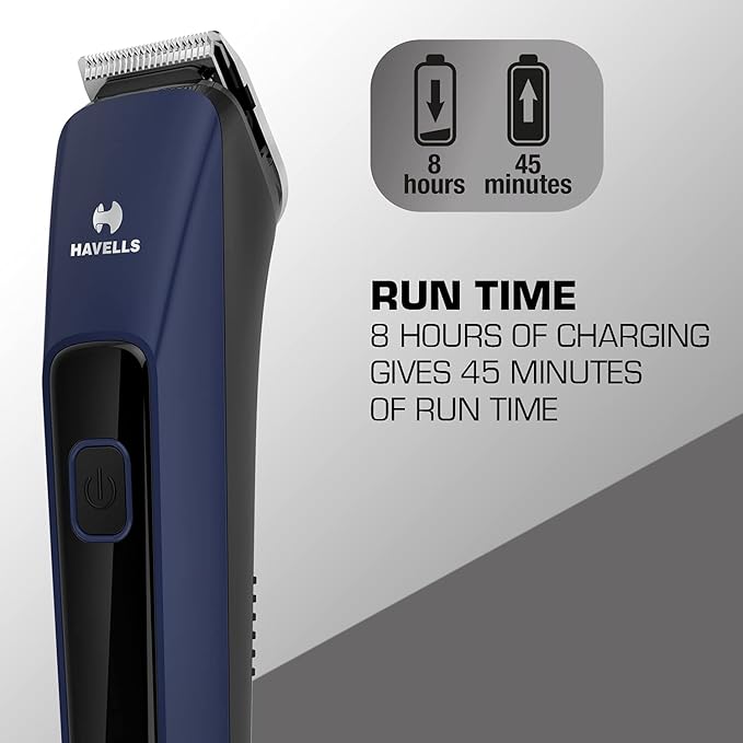 Havells Bt5112C Li-Ion Men Cord & Cordless Beard Trimmer (Blue), Battery Powered