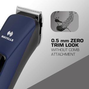 Havells Bt5112C Li-Ion Men Cord & Cordless Beard Trimmer (Blue), Battery Powered