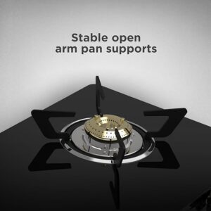 61RADAWl8eL._SX679_ reethi Luxe 2 Burner Glass Top Gas Stove With Driptray Less Infinity Design, 5 Year Warranty on Glass & Burner, Manual Design, Black