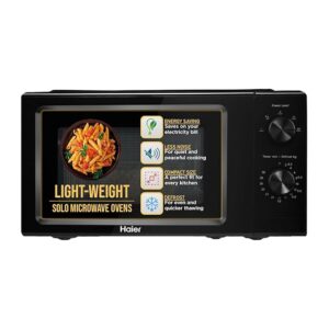 61TA6Mtz59L._SX679_ Haier 19 L Inverter Technology, Light Weight, Defrost, 5 Power Levels Solo Microwave Oven (HIL1901MBPB, Black)