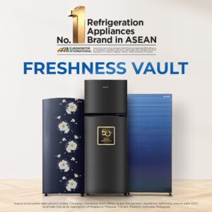 61a2h+BBybL._SL1000_ SHARP 265 L Frost Free Double Door 2 Star Refrigerator |Japan 7 Shield Protection|Hi-Tech Inverter | (Silver Hairline, SJ-FF305V2-PSH)