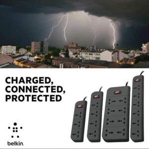 61c0ZA885IL._SX679_ Belkin 6-Socket Surge Protector Universal Socket with 6.5ft (2-Meter) Heavy Duty Cable Overload Protection, Extension Cord Comes with 5 Years Manufacturer Warranty, Grey Color