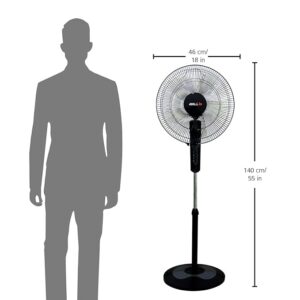 61cgJ60HfNL._SX679_ IBELL CHROME10 5 Leaf Pedestal Fan with Timer. High Speed motor - Black