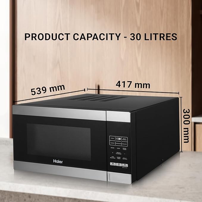 61gHcg1ybWL._SX679_ Haier 30L Convection Microwave Oven (HIL3001ARSB, Black) with In-Built Air Fryer | Motorized Rotisserie | Stainless-steel Cavity | 5 In 1 Microwave oven