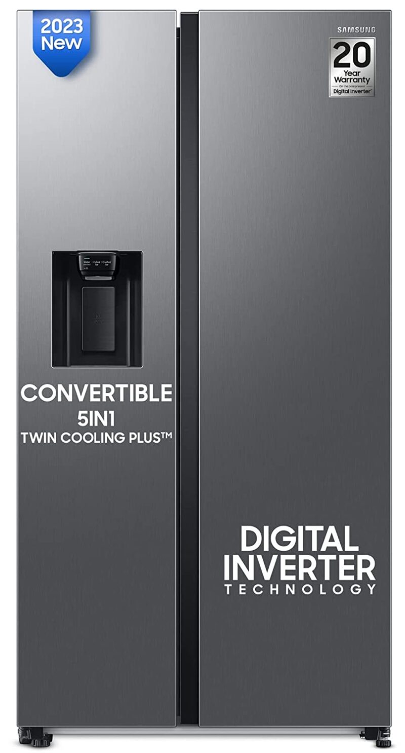 61hexXRiOOL._SL1500_ Samsung 633 L Frost Free Convertible 5In1, Digital Inverter Wi-Fi Enabled Side by Side Refrigerator (RS78CG8543SLHL)