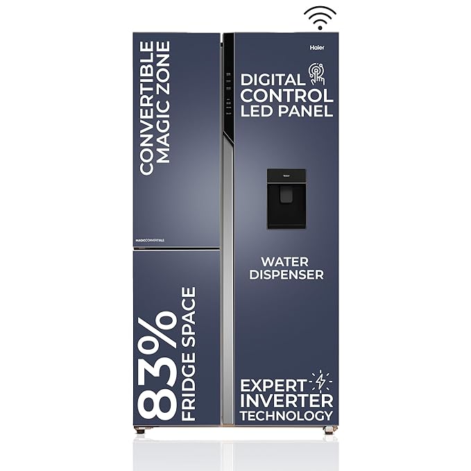 61lI1dY9QtL._SX679_ Haier 598L 3 Door Convertible Side by Side Refrigerator with WIFI Enabled Smart Sense AI