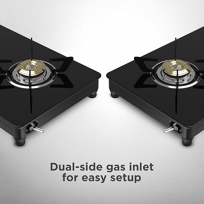 71JBivWp8VL._SX679_ reethi Luxe 2 Burner Glass Top Gas Stove With Driptray Less Infinity Design, 5 Year Warranty on Glass & Burner, Manual Design, Black