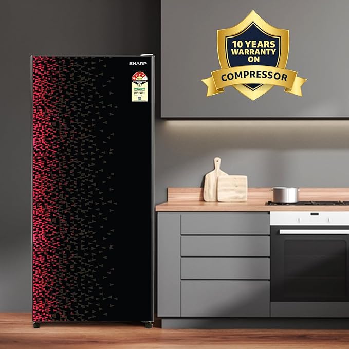 71JvpZIJkzL._SX679_ SHARP 193 L Direct Cool Single Door 4 Star Refrigerator |Japan 7 Shield Protection|Mirror Glass Finish|(Black, SJ-G19ST-MR)