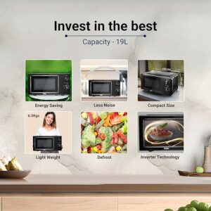 71LbP87quGL._SX679_ Haier 19 L Inverter Technology, Light Weight, Defrost, 5 Power Levels Solo Microwave Oven (HIL1901MBPB, Black)