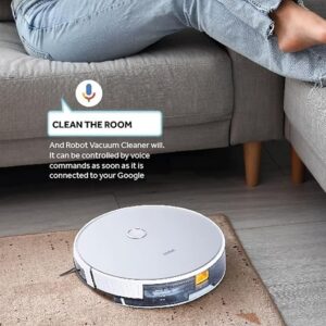 71P-4ngPh7L._SX679_ Haier Robot Vacuum Cleaner with Wet Mopping, 2-in-1 with App & Voice Control, Auto Recharge, Strong 2200 PA Suction, and Long Life 2600 Battery, 1.6 Hours, Silver