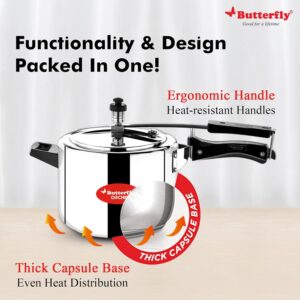 71SYhcCVgkL._SL1500_ Butterfly Orchid 5 Litres Pressure Cookers | Inner Lid | Superior Stainless Steel | Induction & Gas Stove Compatible | ISI Certified | 5 Years Manufacturer's Warranty | Silver