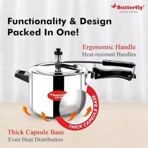 71SYhcCVgkL._SX679_ Butterfly Orchid 5 Litres Pressure Cookers | Inner Lid | Superior Stainless Steel | Induction & Gas Stove Compatible | ISI Certified | 5 Years Manufacturer's Warranty | Silver