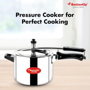 71heE9SSF+L._SL1500_ Butterfly Orchid 5 Litres Pressure Cookers | Inner Lid | Superior Stainless Steel | Induction & Gas Stove Compatible | ISI Certified | 5 Years Manufacturer's Warranty | Silver