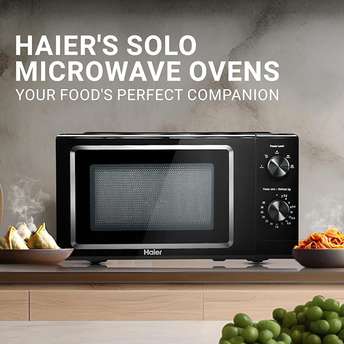 71qiTAXVuAL._SX679_ Haier 19 L Inverter Technology, Light Weight, Defrost, 5 Power Levels Solo Microwave Oven (HIL1901MBPB, Black)