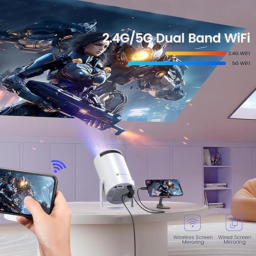 71v9Yj45cOL._SX522_ Portronics Beem 440 Smart LED Projector with 720p HD Resolution, Rotatable Design, Built-in Streaming Apps (Netflix, Prime Video, Hotstar), 2000 Lumens, Screen Mirroring, 3 Watts Speaker