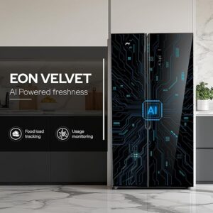 Godrej 600 Litres 3 Star Side By Side Refrigerator With ‎Inverter Technology (RS EONVELVET 646C RIT OP BK, Opera Black)