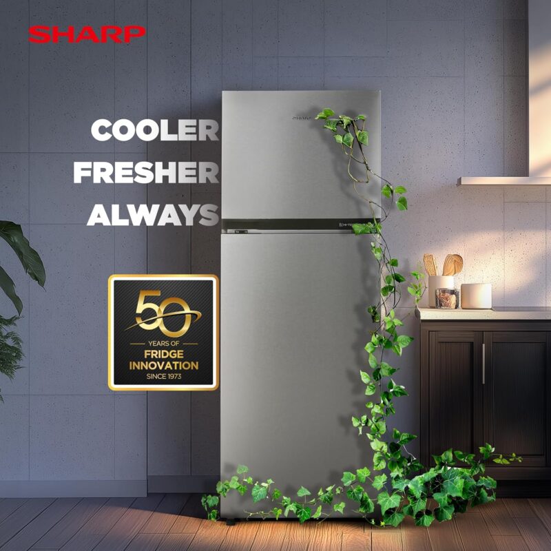 8159zBzujXL._SL1500_ SHARP 265 L Frost Free Double Door 2 Star Refrigerator |Japan 7 Shield Protection|Hi-Tech Inverter | (Silver Hairline, SJ-FF305V2-PSH)
