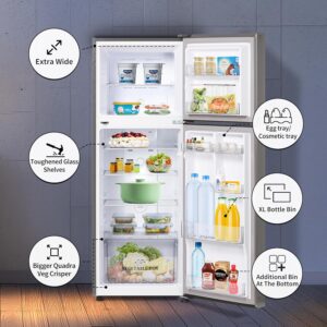 817Cte+KtIL._SL1500_ SHARP 265 L Frost Free Double Door 2 Star Refrigerator |Japan 7 Shield Protection|Hi-Tech Inverter | (Silver Hairline, SJ-FF305V2-PSH)