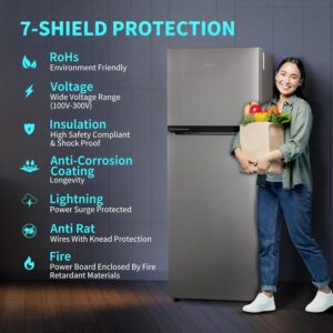 81NZbCrIvcL._SL1500_ SHARP 265 L Frost Free Double Door 2 Star Refrigerator |Japan 7 Shield Protection|Hi-Tech Inverter | (Silver Hairline, SJ-FF305V2-PSH)