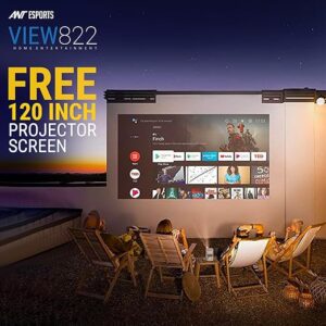 81W8M+8qfRL._SX522_ Ant Esports View 822 Smart LED Projector - Black | Auto-Focus 1080P Native & 4K Support, 5000 Lumens, WiFi, Android 9, BT, Remote, Upto 176", Built-in OTT (Netflix, Prime Video), Speaker 2x3W
